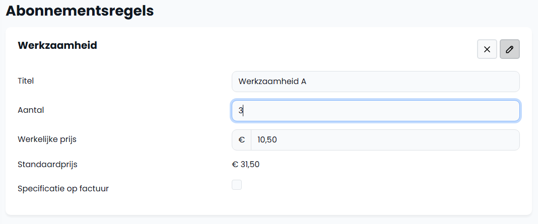 Screenshot abonnementsregels