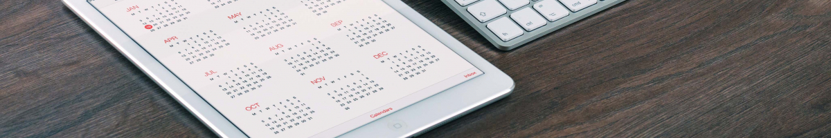 iPad met kalender en toetsenbord